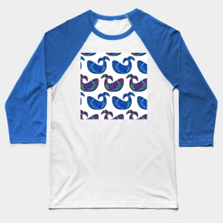 Whimsical Henna Whales Baseball T-Shirt